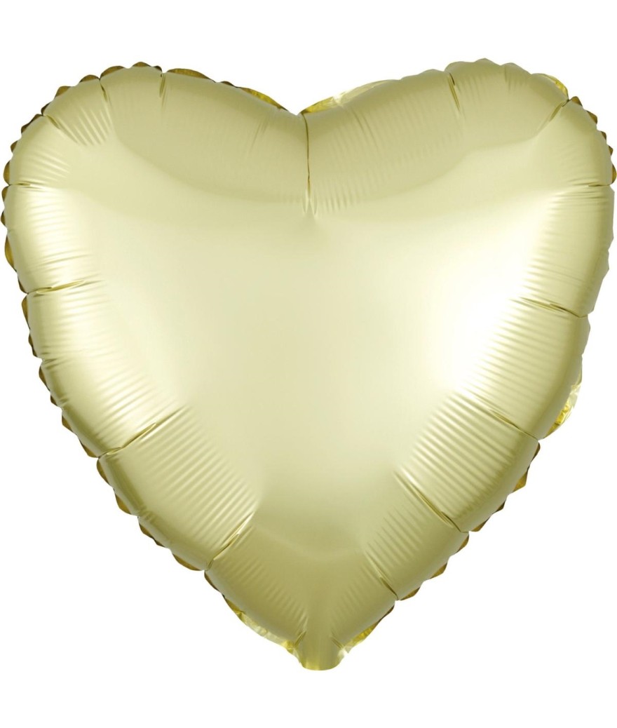 PALLONCINO IN MYLAR CUORE GIALLO OPACO 45CM