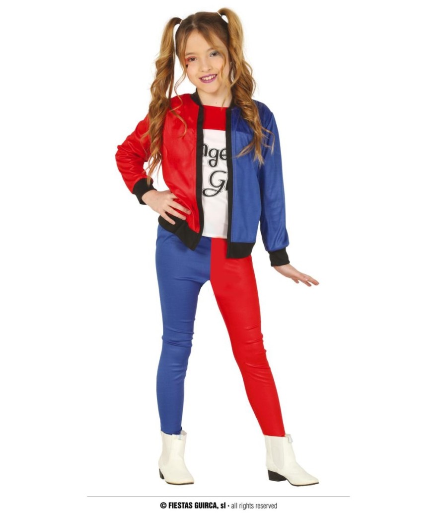 COSTUME DONNA PAZZA PERICOLOSA VESTITO 5/6 ANNI TRAVESTIMENTI